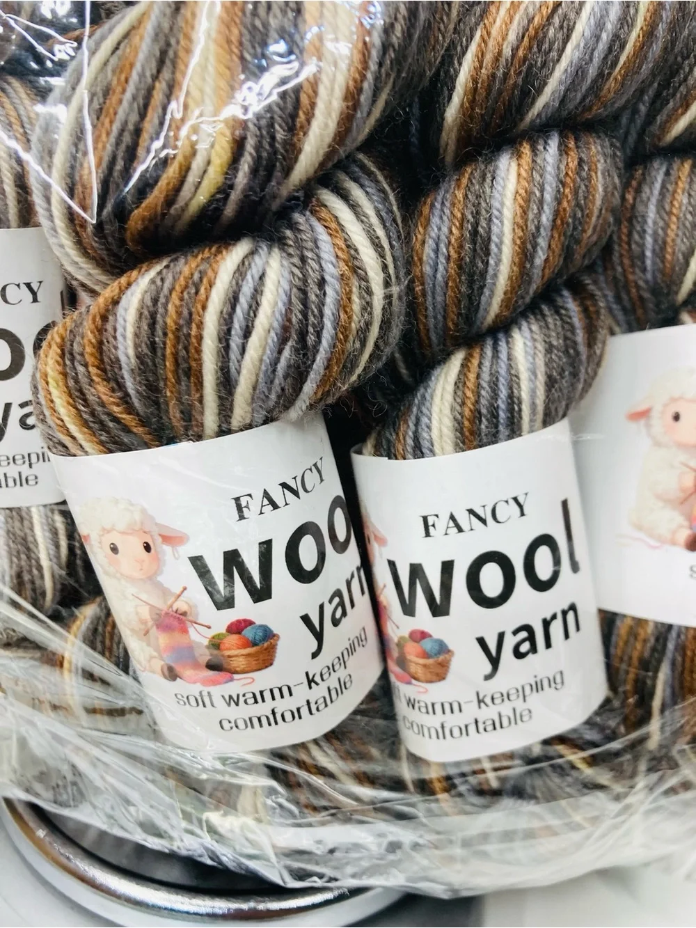 10 NEW Fancy Wool Yarn 490+g 85% Australian Wool 10% Camel 5% Anti-Pilling Fiber